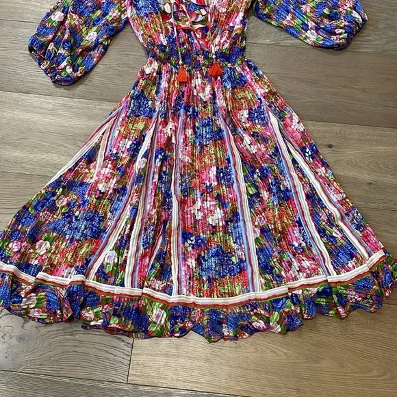Diane Freis Vintage Floral Printed Midi Dress Size Medium